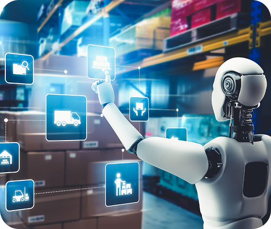 Dedicated AI developers for supply chain management icon.